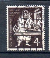 ALLEMAGNE - GERMANY - 1954 - GUTENBERG - 500 ANS DE LA BIBLE DE GUTENBERG - 500 YEARS OF THE GUTENBERG BIBLE - - Used Stamps