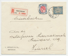 Em. Bontkraag Aangetekend Amsterdam - Zwitserland 1924 - Unclassified