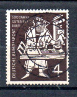 ALLEMAGNE - GERMANY - 1954 - GUTENBERG - 500 ANS DE LA BIBLE DE GUTENBERG - 500 YEARS OF THE GUTENBERG BIBLE - - Used Stamps