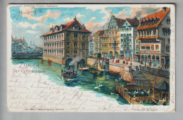 CH ZH Zürich Rathausquai 1900-08-16 Litho C.Steinmann H.Schlumpf #2122 - Zürich