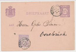 Briefkaart G. 23 / Bijfrankering Middelburg - Duitsland 1884 - Postwaardestukken