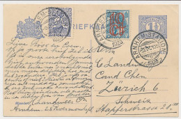 Briefkaart G. 78 I / Bijfrankering Arnhem - Zwitserland 1923 - Material Postal