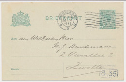 Briefkaart G. 90 A II Amsterdam - Zwolle 1918 - Postwaardestukken