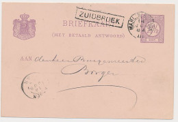 Trein Haltestempel Zuidbroek 1884 - Covers & Documents