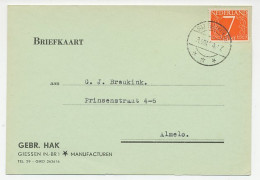 Firma Briefkaart Giessen 1954 - Manufacturen - Sin Clasificación