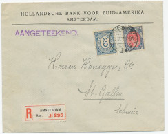 Em. Bontkraag Aangetekend Amsterdam - Zwitserland 1921 - Sin Clasificación