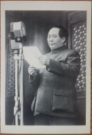 Chine - Photo Sur Carton Mao Tse Toung  Ou Zedong  16,9 X 11,5 Cm - Zonder Classificatie