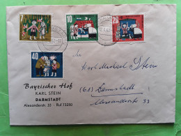 Deutschland Allemagne, Brief Aus DARMSTADT Lettre Serie Conte HANSEL & GRETEL , Grimm Yvert 241 / 244 , 1961 , TB - Verhalen, Fabels En Legenden