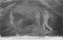 FUMAY (Ardennes) - Ardoisière Saint-Joseph - Préparation Pour L'abattage D'un Bloc De 100 M3 - Voyagé 1911 (2 Scans) - Fumay