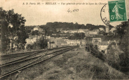 MEULAN VUE GENERALE PRISE DE LA LIGNE DE CHEMIN DE FER - Meulan