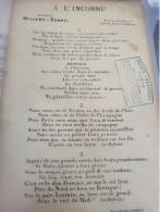 PATRIOTIQUE 14 -18 / A L INCONNU /WILLEMS DORMEL /AIR UN JOUR VIENDRE - Partitions Musicales Anciennes