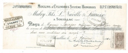 Lettre De Change MOULINS A CYLINDRES  SYSTEME HONGROIS  1910    (1765) - Cambiali