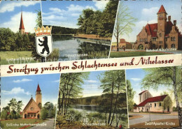 72225872 Schlachtensee Kirche Rehwiese Bahnhof Nikolassee Wappen Berlin - Sonstige & Ohne Zuordnung