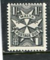 MALTA - 1968  POSTAGE DUE  1s  BLACK   PERF  12 1/2  MINT NH - Malta