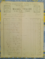 FACTURE CHAUX HYDRAULIQUE PLATRE & CIMENTS TREILLAGES POUR CLOTURE MICHEL CHAIZE  FIRMINY 1896 - Petits Métiers