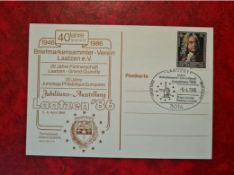 Lettre ALLEMAGNE 1986 CARTE BRIEFMARKENSAMMLER VEREIN LAATZEN JUBILAUMS - Sonstige & Ohne Zuordnung