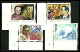 ● ITALIA Rep. 1998 ● PERSONAGGI : Lorca, Brecht, Malaparte, Repaci ● N. 2328 / 31 ** ● Serie Completa ● Lotto N. 4970 ● - 1991-00:  Nuovi