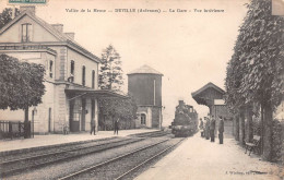 DEVILLE (Ardennes) - La Gare - Vue Intérieure - Arrivée Du Train - Voyagé 1911 (2 Scans) - Andere & Zonder Classificatie