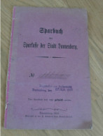 Altes Sparbuch Dannenberg , 1909 - 1945 , Aug. Webs In Quickborn , Sparkasse , Bank !! - Historical Documents