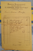 FACTURE  PRODUITS METALLURGIQUES CHAIZE FILS & Cie   FIRMINY 1896 - Ambachten