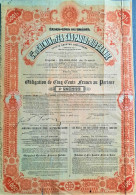 Cie Du Chemin De Fer Sao Paulo & Rio Grande - Obligation De 500 Francs Au Porteur - 1913 - Ferrovie & Tranvie