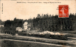 Braine Vue Prise Près De La Gare Passage De L'Express Paris-Reims Train Locomotive Aisne 02220 Cpa Voyagée En 1914 B.E - Andere & Zonder Classificatie