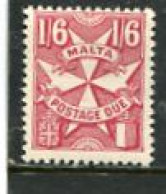 MALTA - 1968  POSTAGE DUE  1/6  CARMINE   PERF  12 1/2  MINT NH - Malte