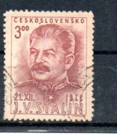 TCHECOSLOVAQUIE - CZECHOSLOVAKIA - 1949 - STALIN - 70éme ANNIVERSAIRE - 70th BIRTHDAY - Obli - Used - - Used Stamps