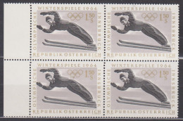 1963 (1) , Olympische Winterspiele , Innsbruck : Schispringer ( Mi.Nr.: 1138 ) 4-er Block Postfrisch ** - Nuevos