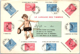 THEMES - LANGUAGE DU TIMBRE -  Carte Postale Ancienne [78656] - Francobolli (rappresentazioni)