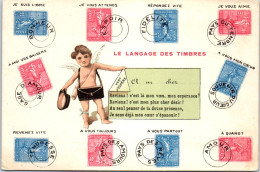 THEMES - LANGUAGE DU TIMBRE -  Carte Postale Ancienne [78657] - Timbres (représentations)