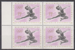 1963 (1) , Olympische Winterspiele , Innsbruck : Eiskunstlauf ( Mi.Nr.: 1139 ) 4-er Block Postfrisch ** - Ongebruikt