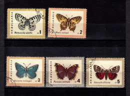 Bulgaria, 1962- Butterflies. Set Of Five Stamps. CancelledNH. - Gebraucht