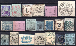 2572. 20 WORLDWIDE FORGERIES/BOGUS LOT,NICE FOR SPECIALISTS - Autres & Non Classés