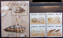 Angola 1993, Seashells, MNH S/S And Stamps Set - Angola