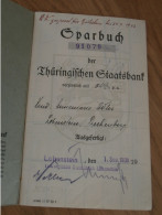 Altes Sparbuch Lobenstein / Siechenberg ,1938 - 1946 , Annemarie Adler In Lobenstein / Siechenberg , Sparkasse , Bank !! - Historical Documents
