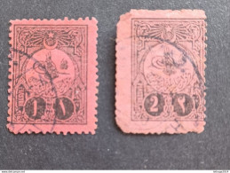 TURKEY OTTOMAN العثماني التركي Türkiye 1908 POSTAGE DUE CAT UNIF 41-42 2 Pias (DIFECT) - Used Stamps