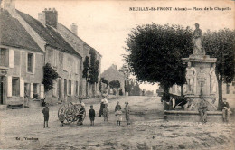 Neuilly-Saint-Front Place De La Chapelle Cheval Horse Cavallo Aisne 02470 Dos Vert Cpa Ecrite Au Dos TB.Etat - Sonstige & Ohne Zuordnung