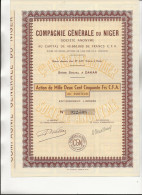 COMPAGNIE GENERALE DU NIGER   ACTION DE MILLE DEUX CENT CINQUANTE FRS C.F.A. - Afrique