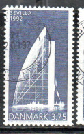 DANEMARK DANMARK DENMARK DANIMARCA 1992 DANISH PAVILLON EXPO92 SEVILLE 3.75k USED USATO OBLITERE' - Used Stamps