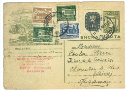 Carte Postal 1948 Pour La France Propagande Penchov Bridge + N° Y&T 438, 526, 526, 527, 529 Pli Voir Scans - Cartes Postales