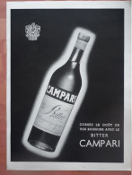 VINTAGE Publiciteit Voorz.;CAMPARI & Keerz.: Lampen CIBIÉ  35/26cm / 1953 - Werbung