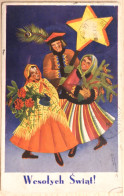 Carte Postale : Pologne : Wesolych Swiat!, Postée Le 04/01/1937 De LODZ - Polonia