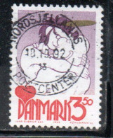 DANEMARK DANMARK DENMARK DANIMARCA 1992 CARTOON CHARACTERS A. HUG BY IVAR GJORUP  3.50k USED USATO OBLITERE' - Gebruikt