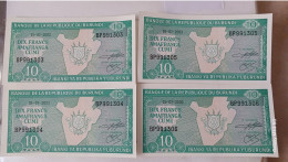 Lote 4 Billetes Correlativos Burundi Sin Circular Año 2003 - Burundi