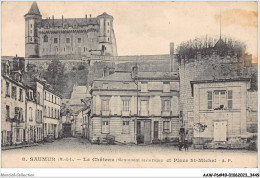 AAWP6-49-0510 - SAUMUR - Le Château Et Place Saint-Michel - Saumur