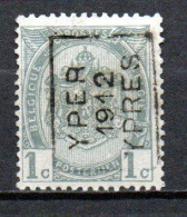1882 Voorafstempeling Op Nr 81 - YPER 1912 YPRES  - Positie A - Rollo De Sellos 1910-19