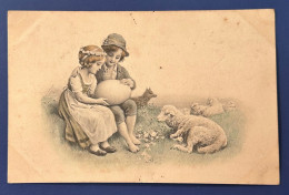 794 FRENCH FRANCIA M. M. VIENNE TWO GIRLS WITH SHEEP RARE POSTCARD - Autres & Non Classés