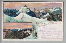 CH OW Engelberg Panorama Vom Titlis 1920-07-28 Litho C.Steinmann H.Schlumpf #2161 - Engelberg