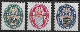 Alemania Imperio 1925  Mi 375-377 ** - Ungebraucht